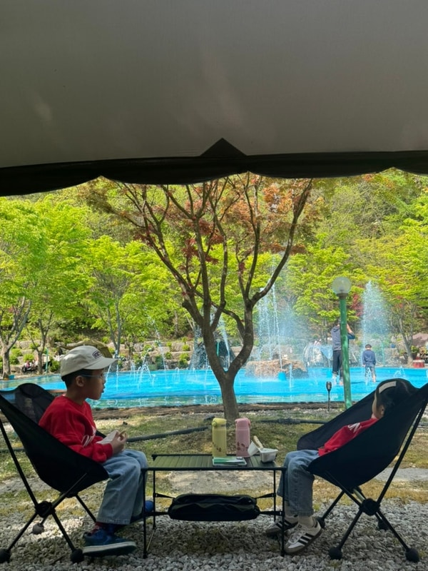 [아이들과 캠핑] 진안 국제캠핑장 분수대 수영장
