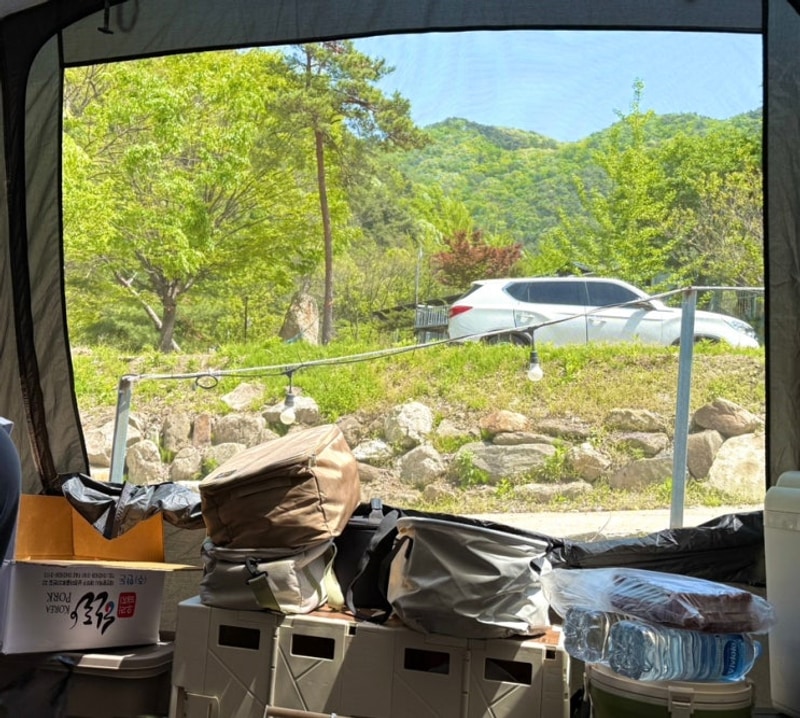 안성 운모석캠핑장 2박3일: 부대찌개 우대갈비 쭈삼 그리고...