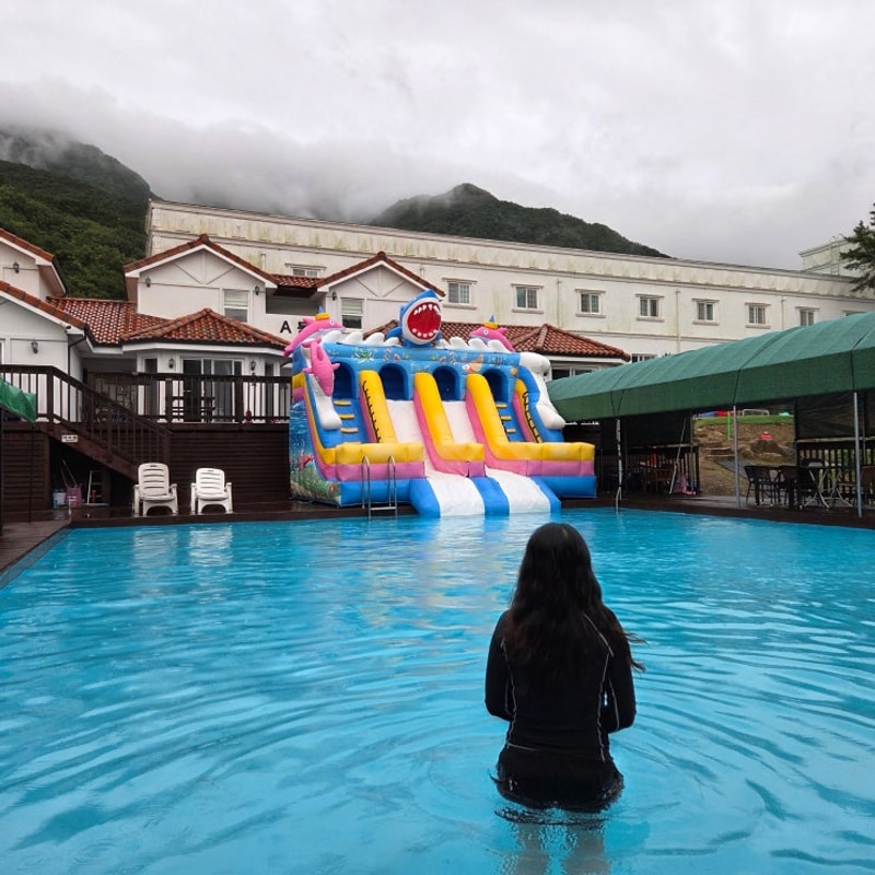 대구 근교 수영장 글램핑 숙소 금오산 힐링캠핑 힐링타운 펜션