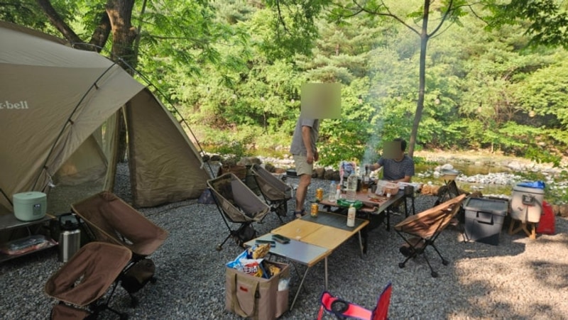 영월 법흥계곡 캠핑장 하얀여울 세번째방문 두가족캠핑