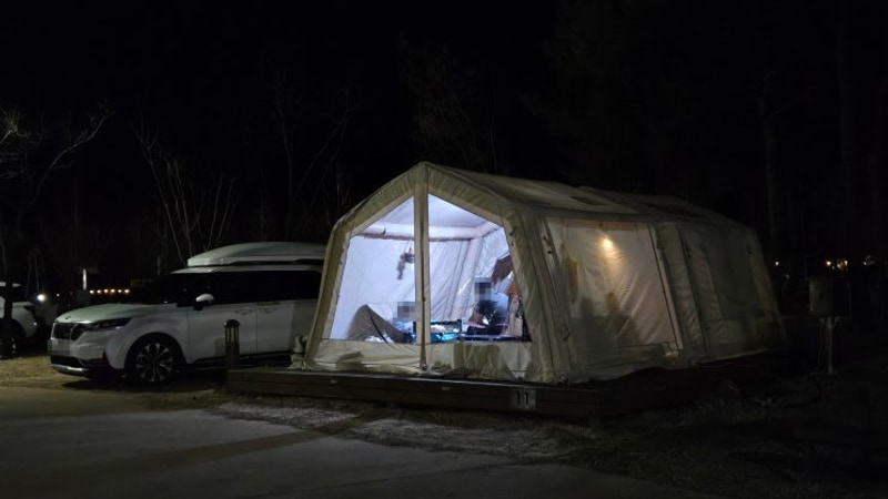 경상도 오토 캠핑장 : 예천 삼강나루 캠핑장 + 폭설과 함께 한 캠핑