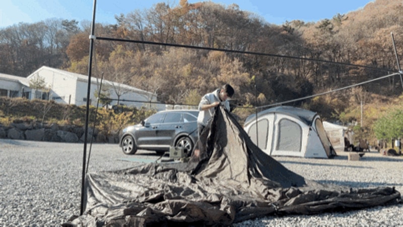 진천 캠핑장 C-6구역 인생 첫 캠핑 후기 : 진천 더빌리지 캠핑장