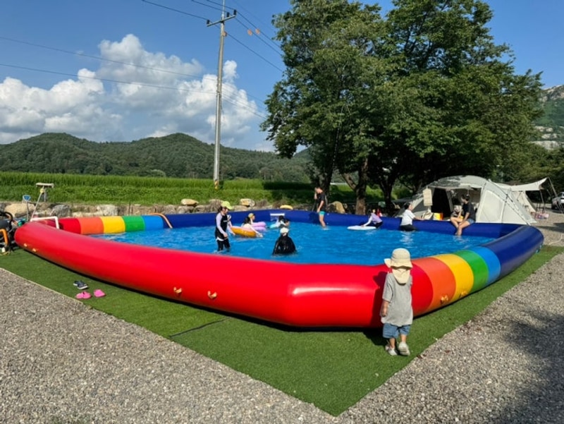 가평 아지트캠핑장 재방문 후기｜16번 사이트 & 냇가 물놀이