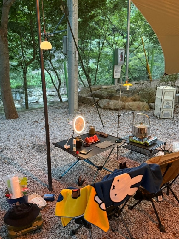 장수방화동캠핑장 계곡 캠핑 추천 (A14 사이트)