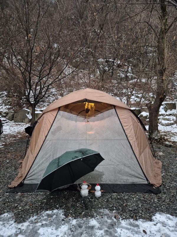 포천인듯 철원인듯 담터오지캠핑장 2-3사이트 동계캠핑