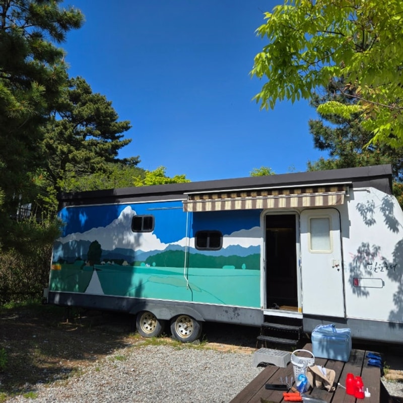 전북 부안 변산오토캠핑장 카라반 해루질 맛조개 갯벌체험...
