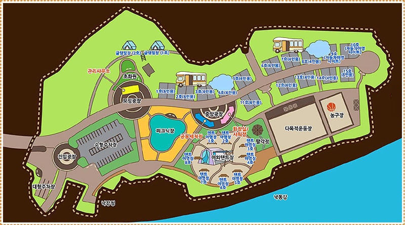 단호샌드파크 자동차야영장 배치도 1