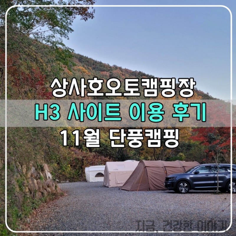 상사호오토캠핑장 H3 사이트 리뷰 단풍캠핑 / 알리 광군제에서...