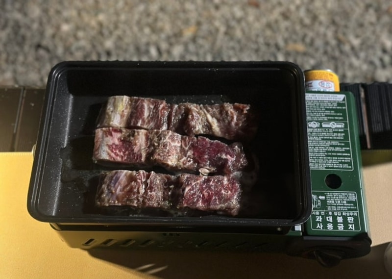 동갑부부 캠핑일기-4 포천 레인보우 캠핑장  이동갈비, 광어회