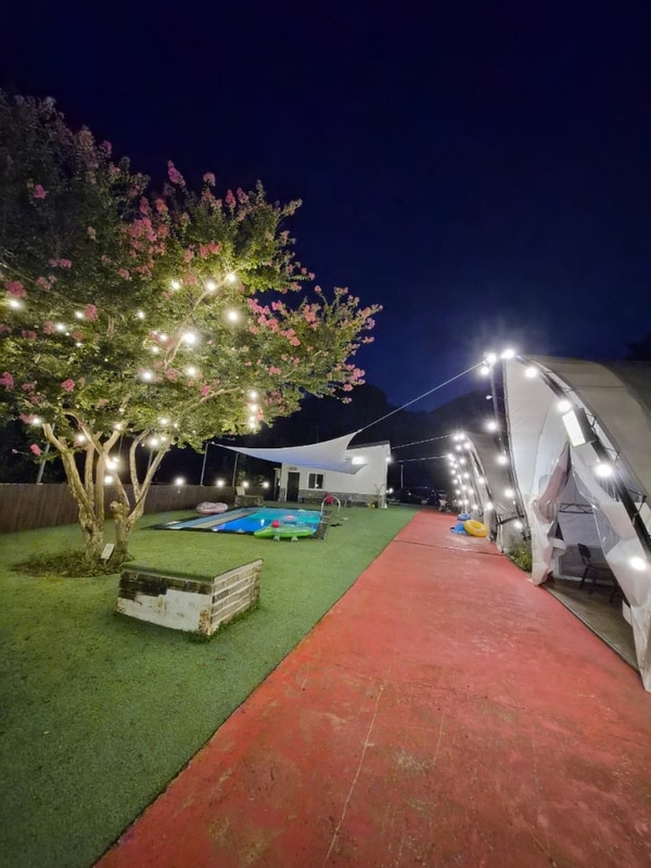 25/8/16.       경남산청꽃길 글램핑