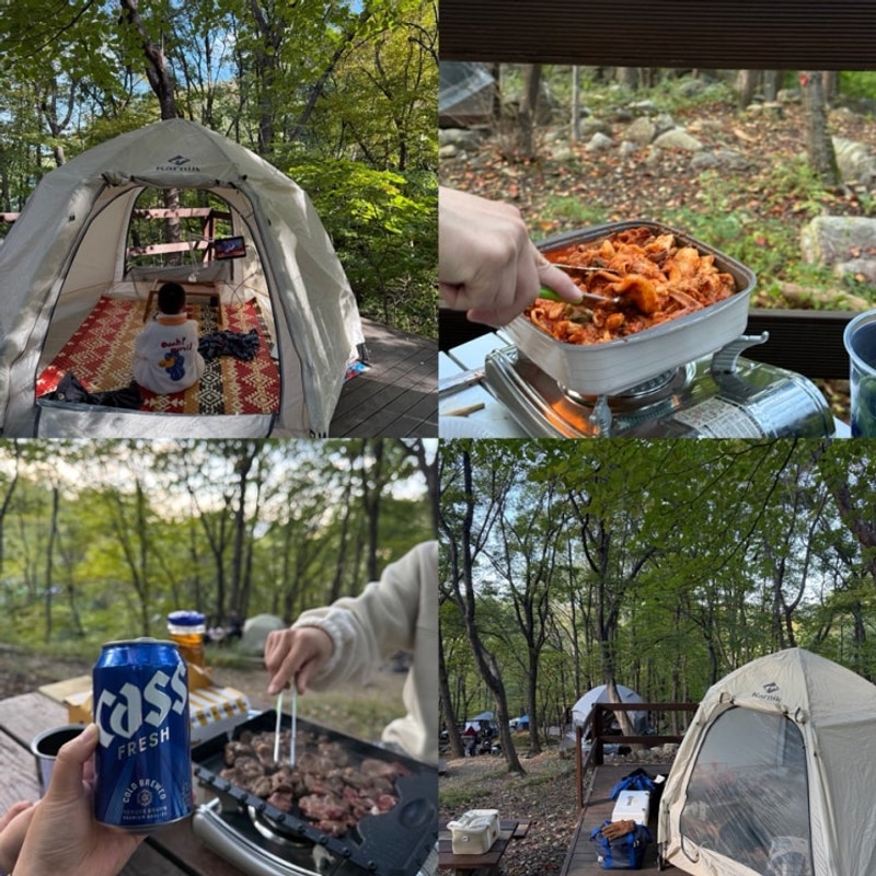 경남 양산 대운산 자연휴양림 오토 캠핑장 야영장 데크 계곡...
