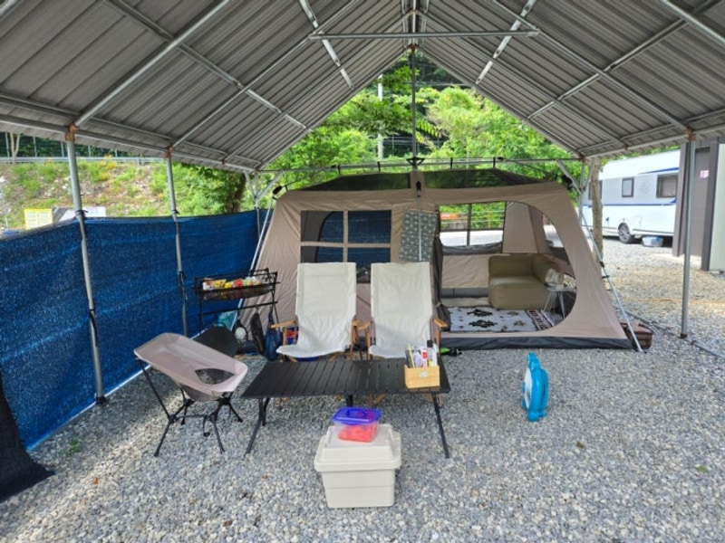 대전 근교 금산 캠핑장 타프있는 육백고지오토캠핑장