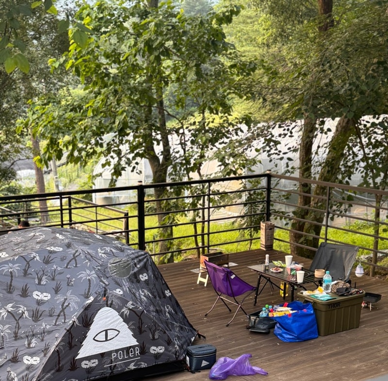 홍천캠핑장 - 수타사 힐링캠프, 데크F5 존 후기