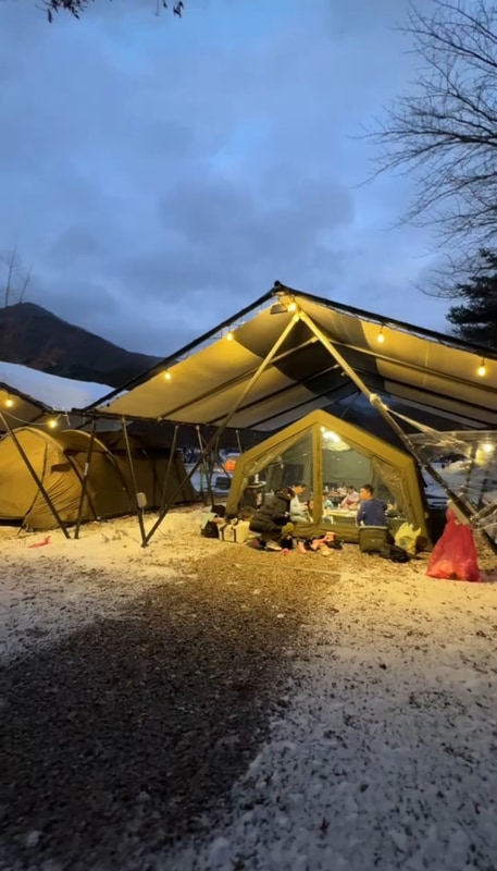 가평 명돈골 캠핑장 겨울동계캠핑.ᐟ