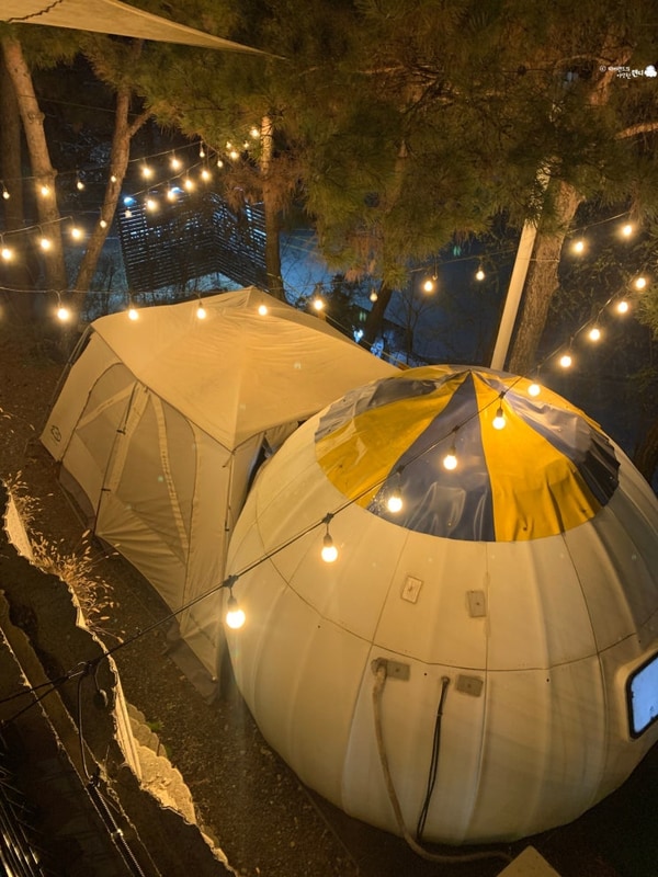 청도 캠프마징가 텐트에서 먹부림 가능한 글램핑