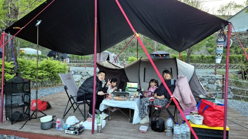 평창 캠핑 코끼리마을 조용하지만 온수가 아쉬웠던