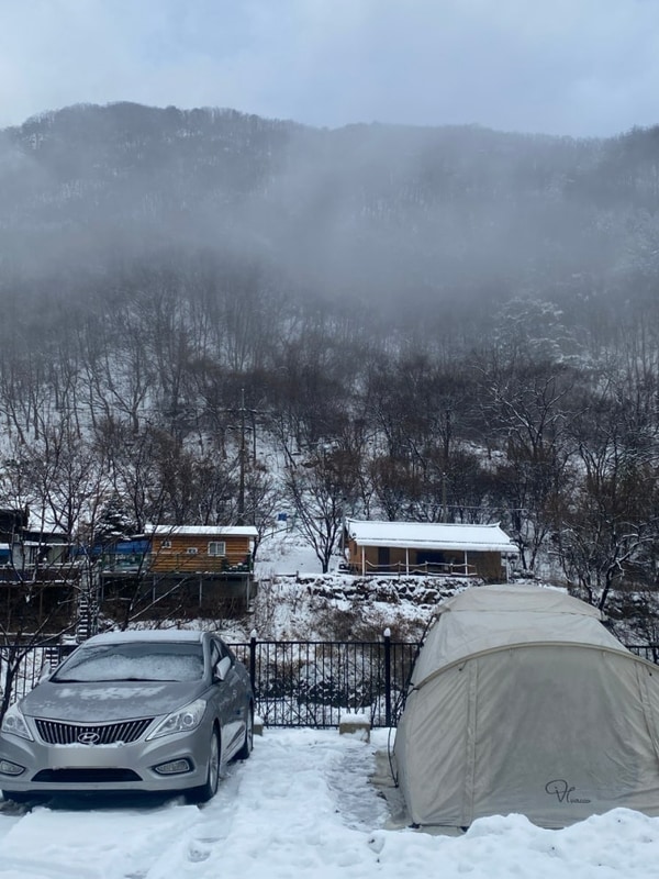겨울 눈 속 캠핑 후기 가평 백허그 캠핑장