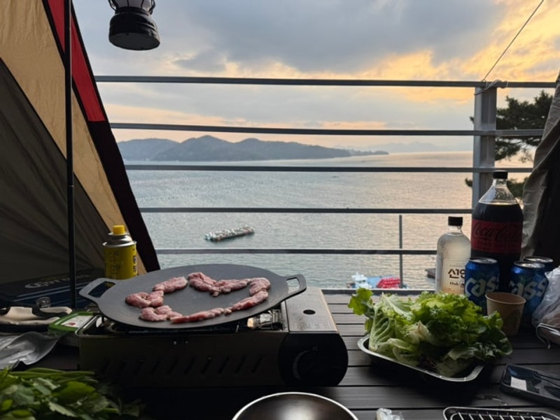 [노을캠핑장] 통영 벚꽃 캠핑장 (+사이트 추천)