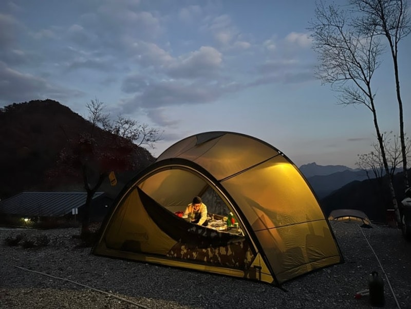 충주 재오개 캠핑장에서 가을 끝자락...(사이트 : B)