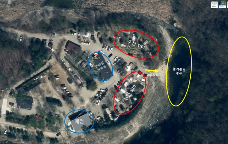 시설도 깨끗, 물고기도 많은 원주 칠봉유원지, 물가애 캠핑장