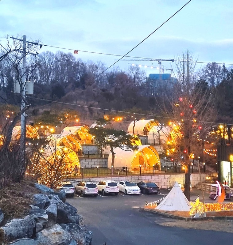 충남아산글램핑 스테이그린 후기 바베큐불멍