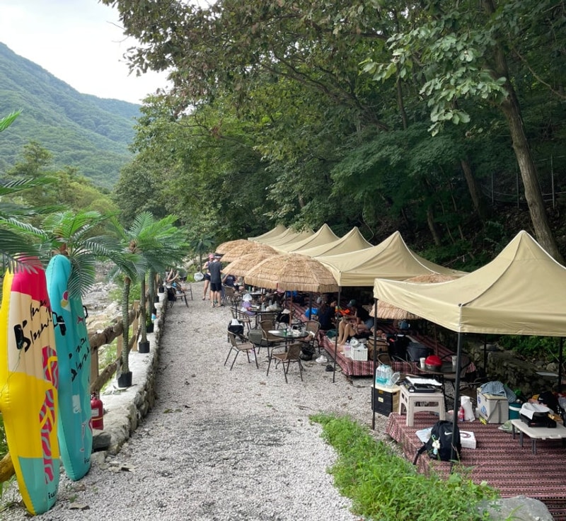 [담터민수캠핑장]경기도 포천 계곡 당일치기 평상 대여 후기