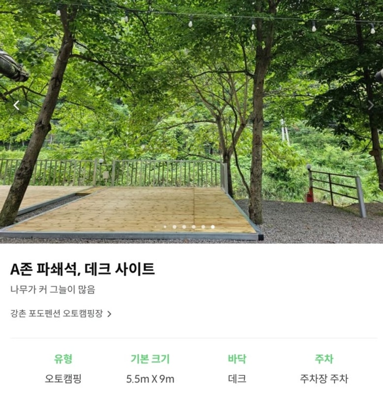 강촌 포도펜션 오토캠핑장(10월 2일) 예약