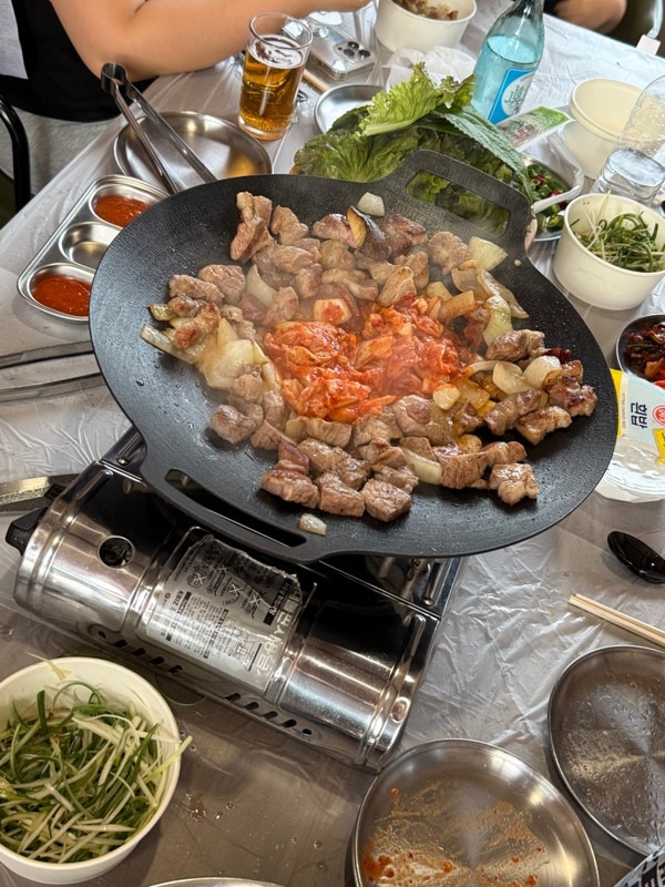 [평택 캠핑식당] 아이와 함께... 좋은 야외바베큐 식당 '모닥모닥'