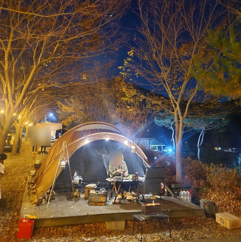 전북 완주 대둔산글램핑캠핑장 후기｜11월 단풍 10번 사이트...