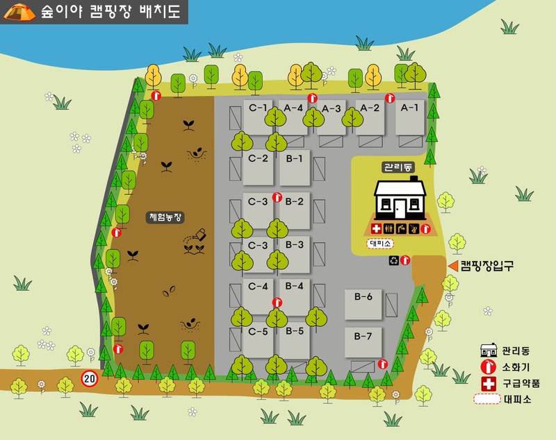 숲이야 캠핑장 배치도 1