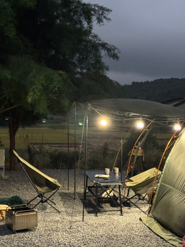 서산 노을빛 바다 캠핑장 A7 논뷰에서 아기랑 힐링하고 오기