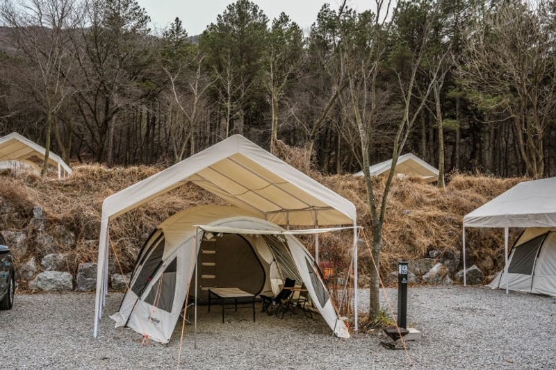 충남 예산 캠핑장 스노우라인 캠핑빌리지 캠핑렌탈존 동계캠핑