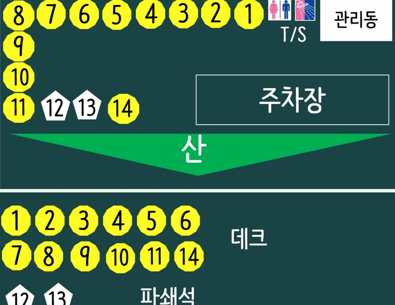 도고온천모두캠핑장 배치도 1