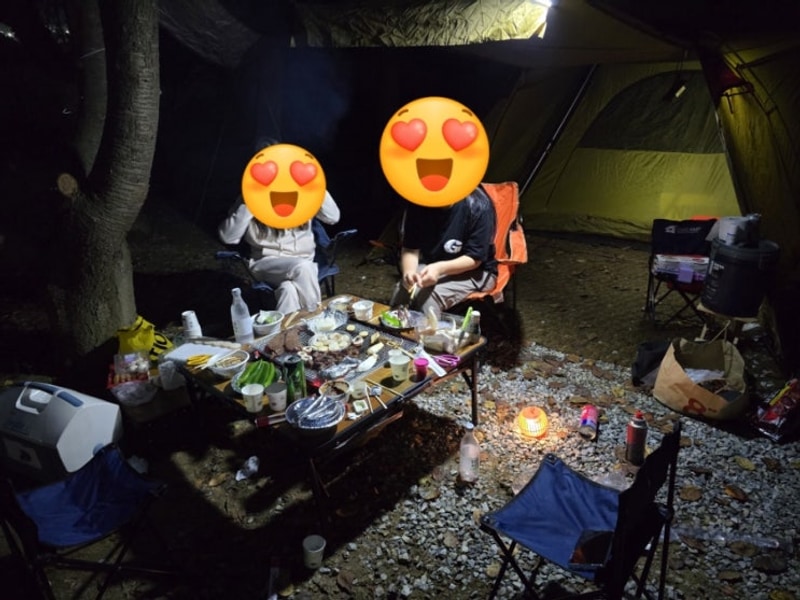 용인 반딧불 캠핑장,노지(야자수매트)