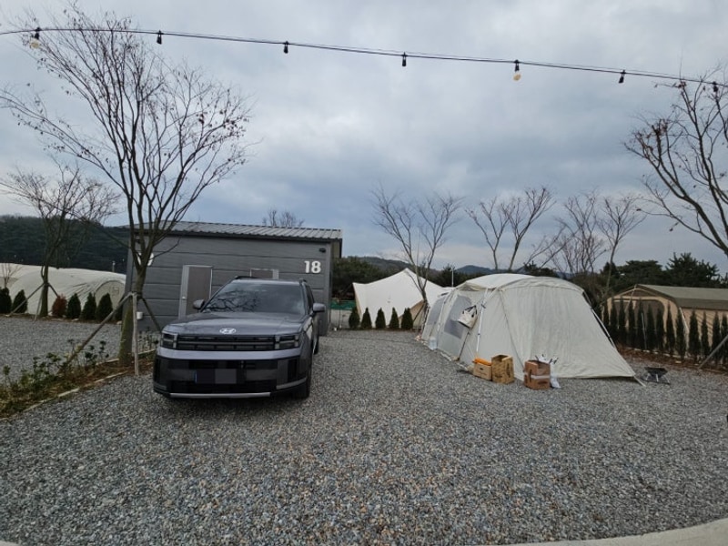 충남 서산 해미모꼬지 개별 화장실 개별 싱크대 캠핑장 겨울 캠핑