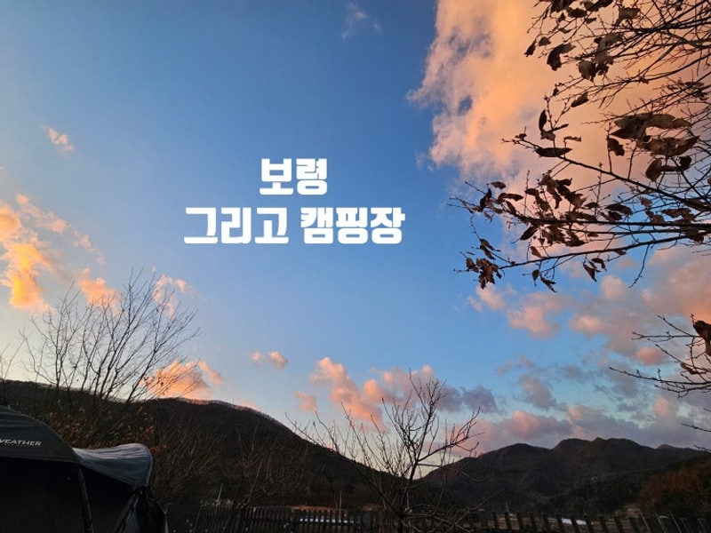 초겨울 캠핑의 시작 - 보령 그리고 캠핑장