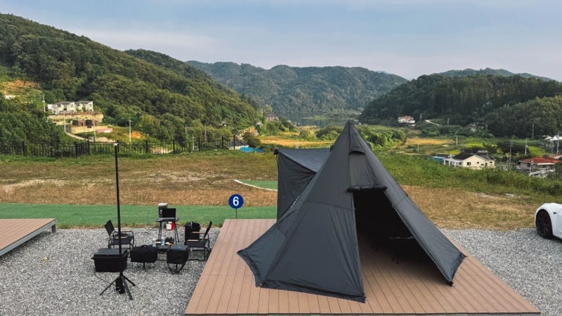 가평에서 탁 트인 청평호 뷰를? 산유리120캠핑장