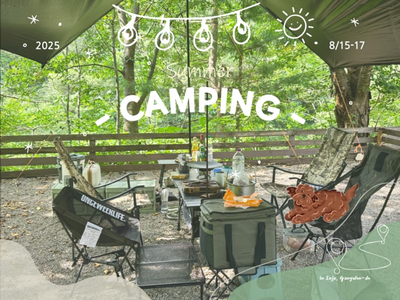 [인제 반디하우스 캠핑장]2구역 7번 강아지 동반 8월 연휴...