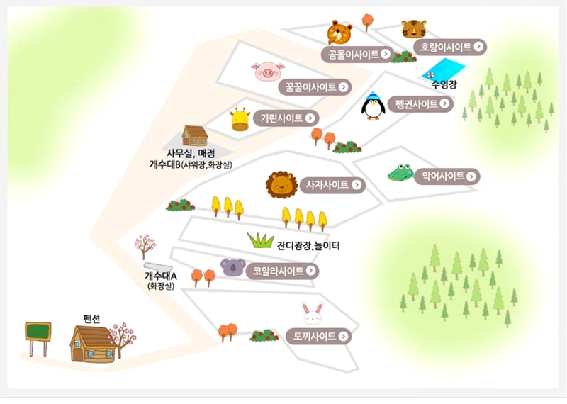 장수자연관광농원 배치도 1