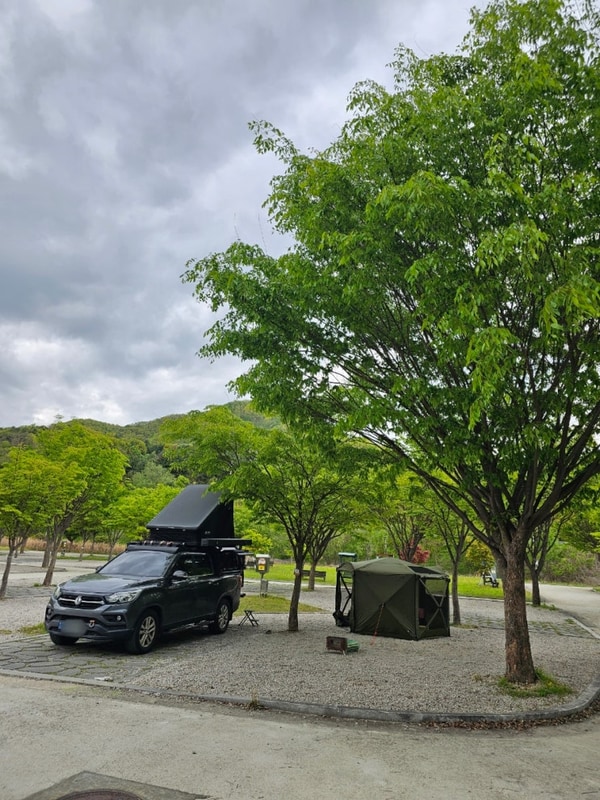 경기도 포천 비둘기낭캠핑장 E13번 사이트 이용기(아트비긴...