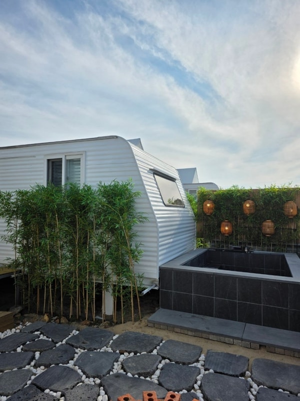 태안 감성 캠핑 ️ 물결 카라반 캠핑장 이용 후기!