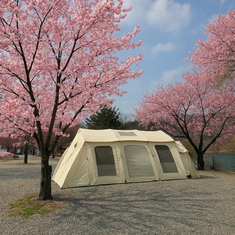 [안성] 노지감성 호수뷰 용설호수 캠핑장, 벚꽃봉오리캠 어때?