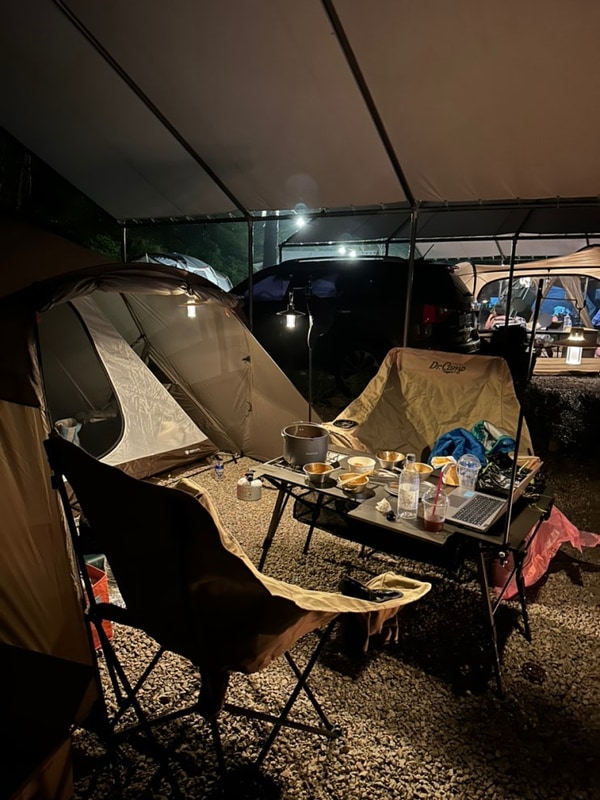 강원도 평창 계곡 앞 오대천휴캠핑클럽 타프사이트 2번 후기