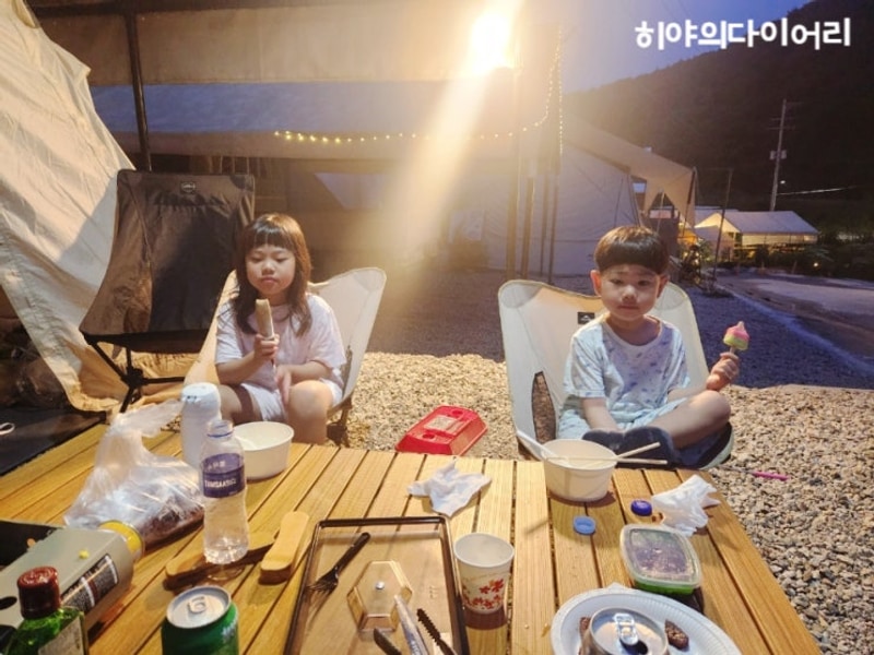 연천 개별 샤워실 숲속의쉼터 키즈 캠핑장 늑대캠 다녀온 남매...