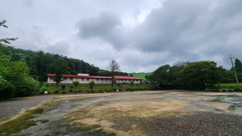 학교안풍경 캠핑장 우중 전세 캠핑 후기