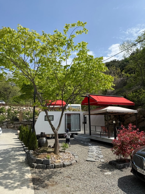 합천 펜션 솔솔리조트, 감성 카라반, 시설 좋고 깨끗한데...