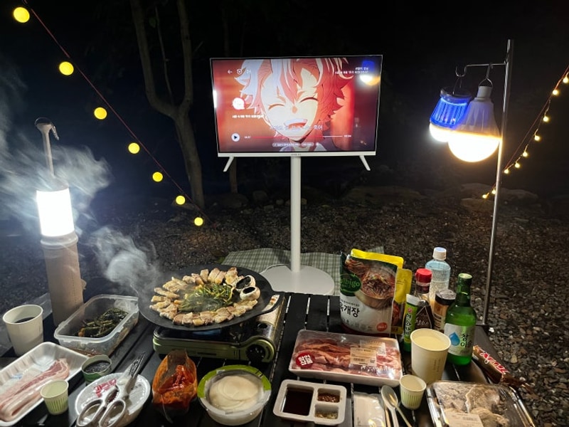 횡성 포시즌파크 캠핑장에서 돼지파티~!!!!️