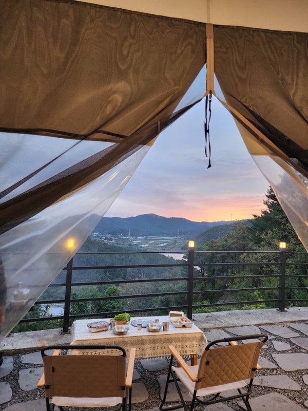 광주 근교 전남 광양 바베큐 무한리필 호수도도글램핑장