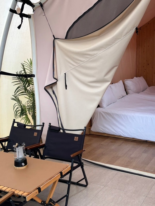 대전근교 글램핑 온수풀 야외자쿠지가 있는 청양 리썸글램핑