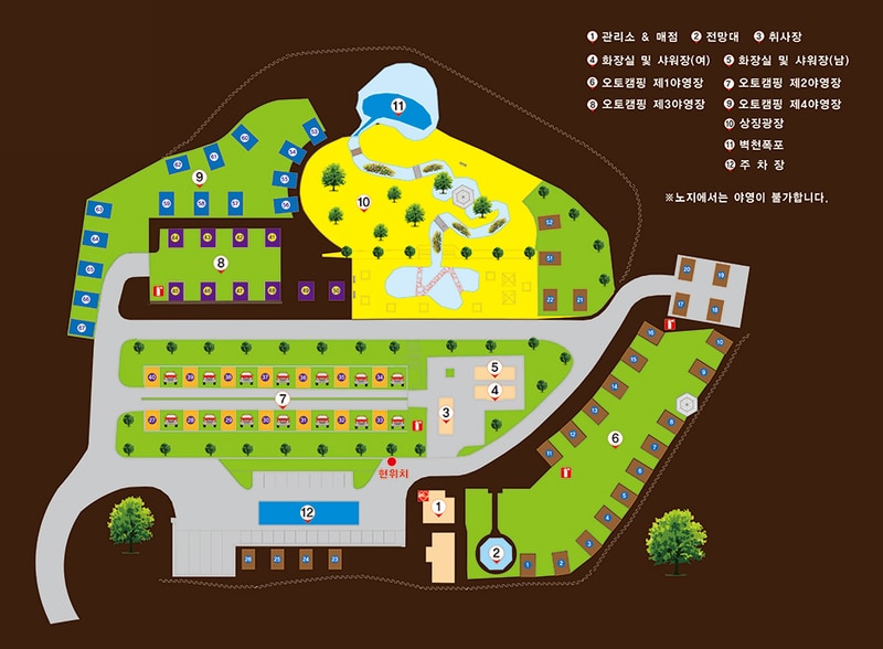 동강전망휴양림오토캠핑장 배치도 1
